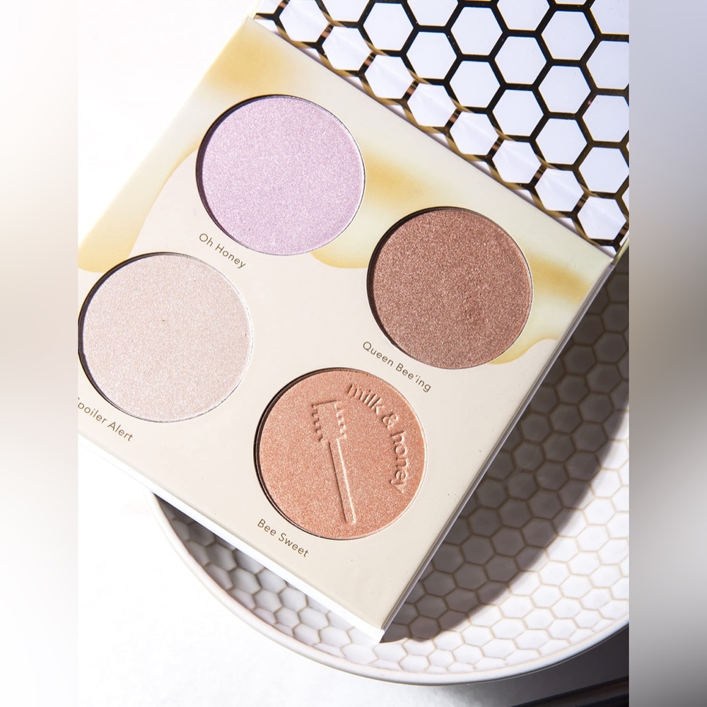 Beauty Bakerie Milk & Honey Highlighter Makeup Palette, Shimmer Highlighter